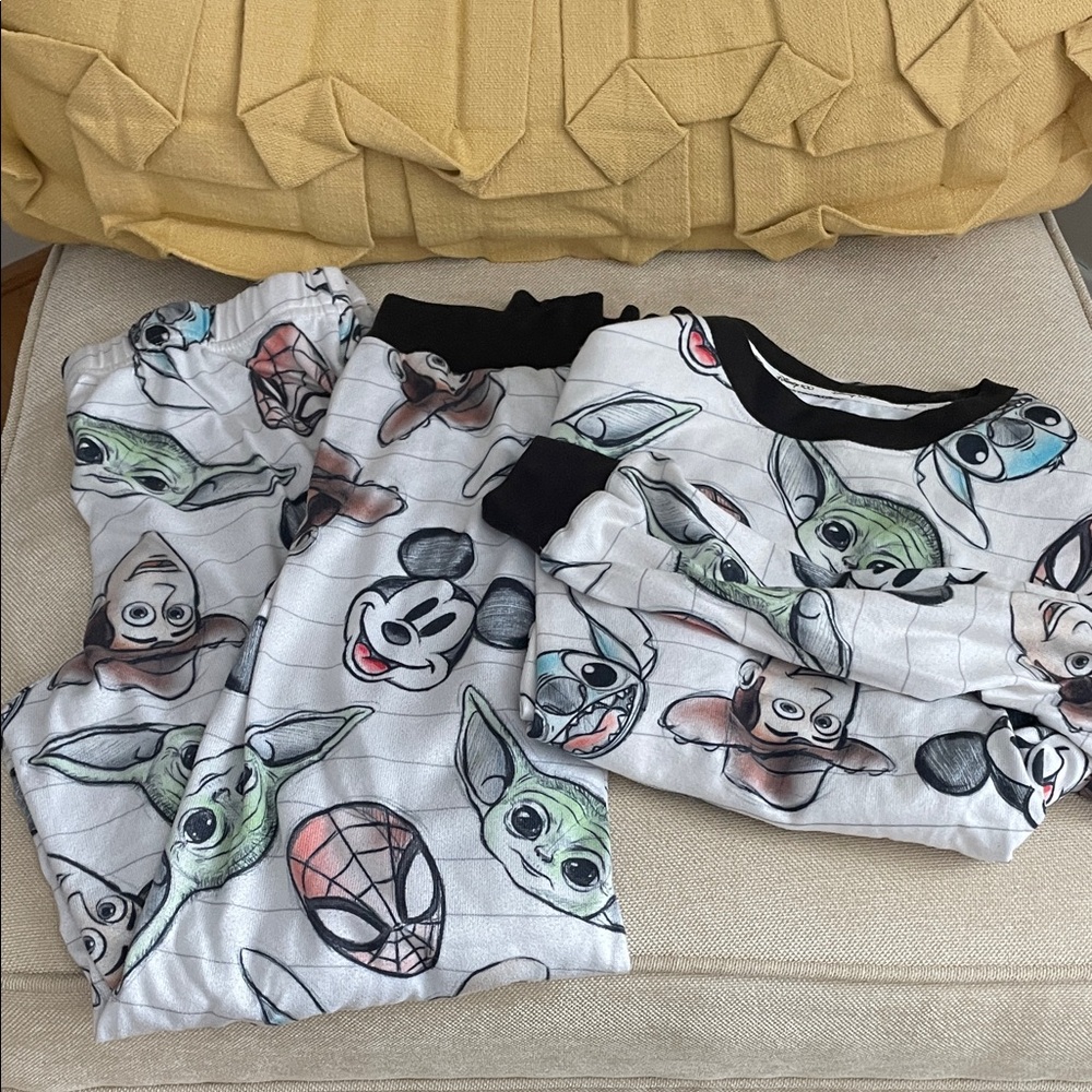 Disney 100 Women’s Character Pajamas - Black and White Long Sleeve Size Small